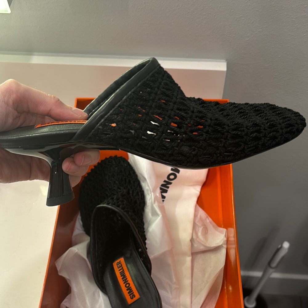 Simon Miller Black Woven Mules